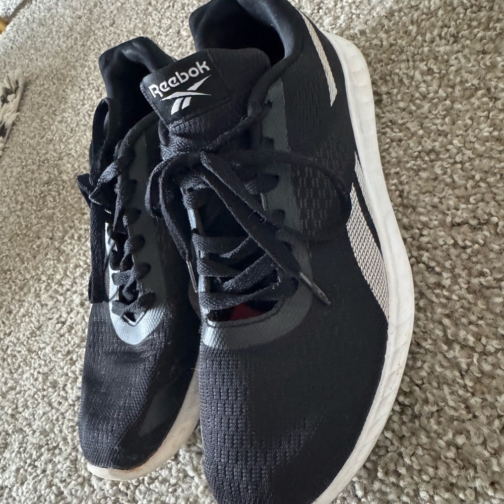 Reebok Black and White Athletic Shoes with Classic Design